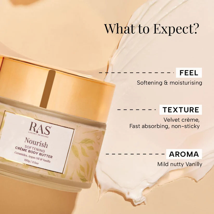 RAS Luxury Oils Nourish Softening Creme Body Butter Enriched With Argan Oil & Vanilla