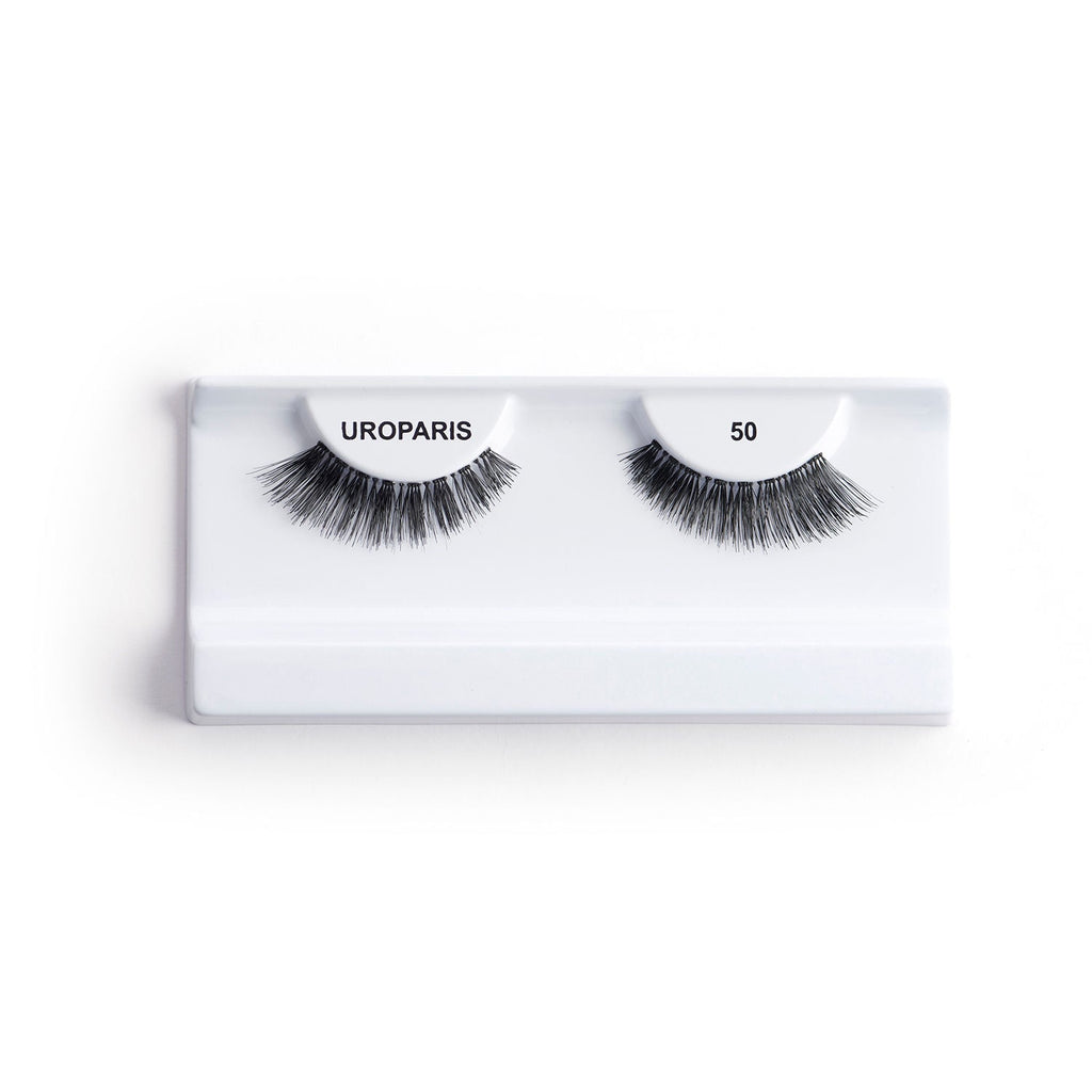 Uroparis Human Hair Eyelashes - 50 / BLACK