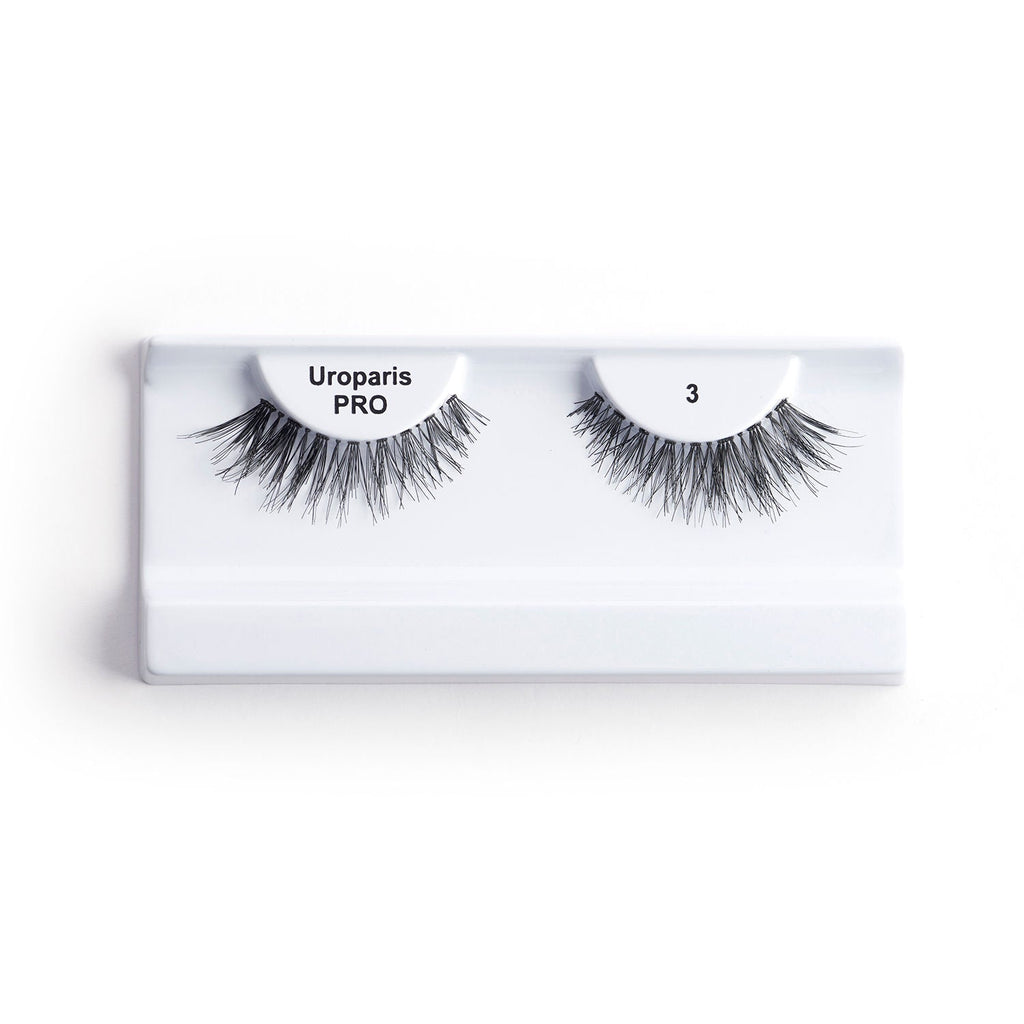 Uroparis Human Hair Eyelashes - PRO 3 / BLACK DOUBLE VOLUME HAIR