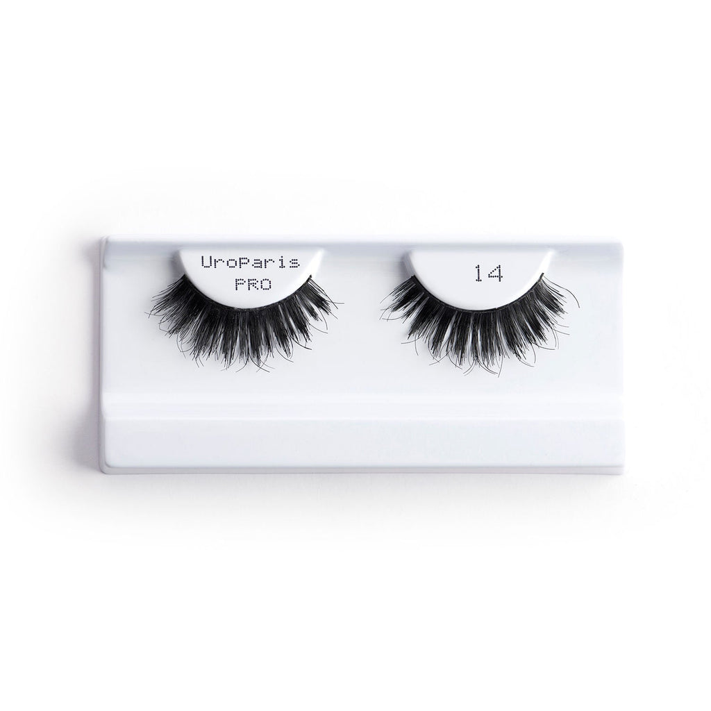 Uroparis Human Hair Eyelashes - PRO 14 / BLACK HUMAN HAIR 3 D