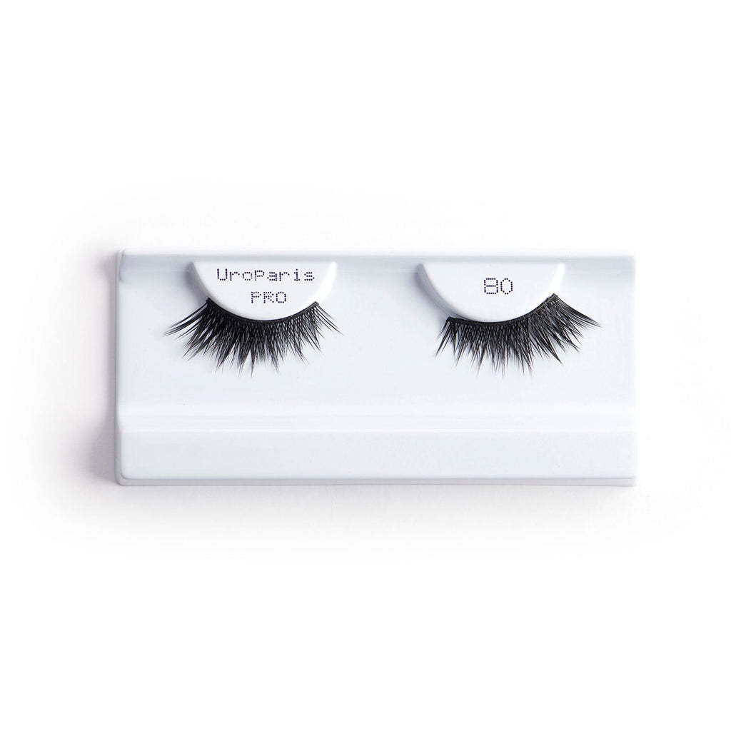 Uroparis Human Hair Eyelashes - PRO 80 / BLACK FINE SYNTHETIC FIBER