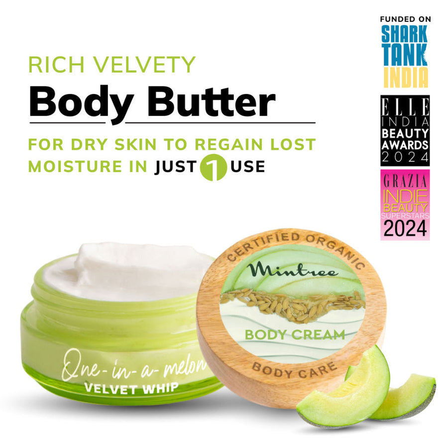 Mintree Organic Moisturizing Melon Body Butter For Dry Skin with Ceramides|Body Butter for Women&Men