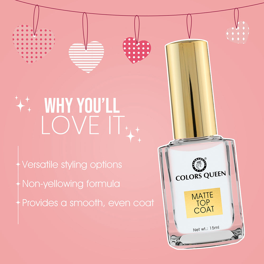 Colors Queen Matte Top Coat Nail Enamel Polish