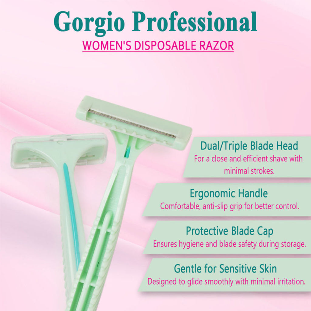 Gorgio Professional ECO0135 Disposable Shaving Razors (Colour & Shape May Vary)