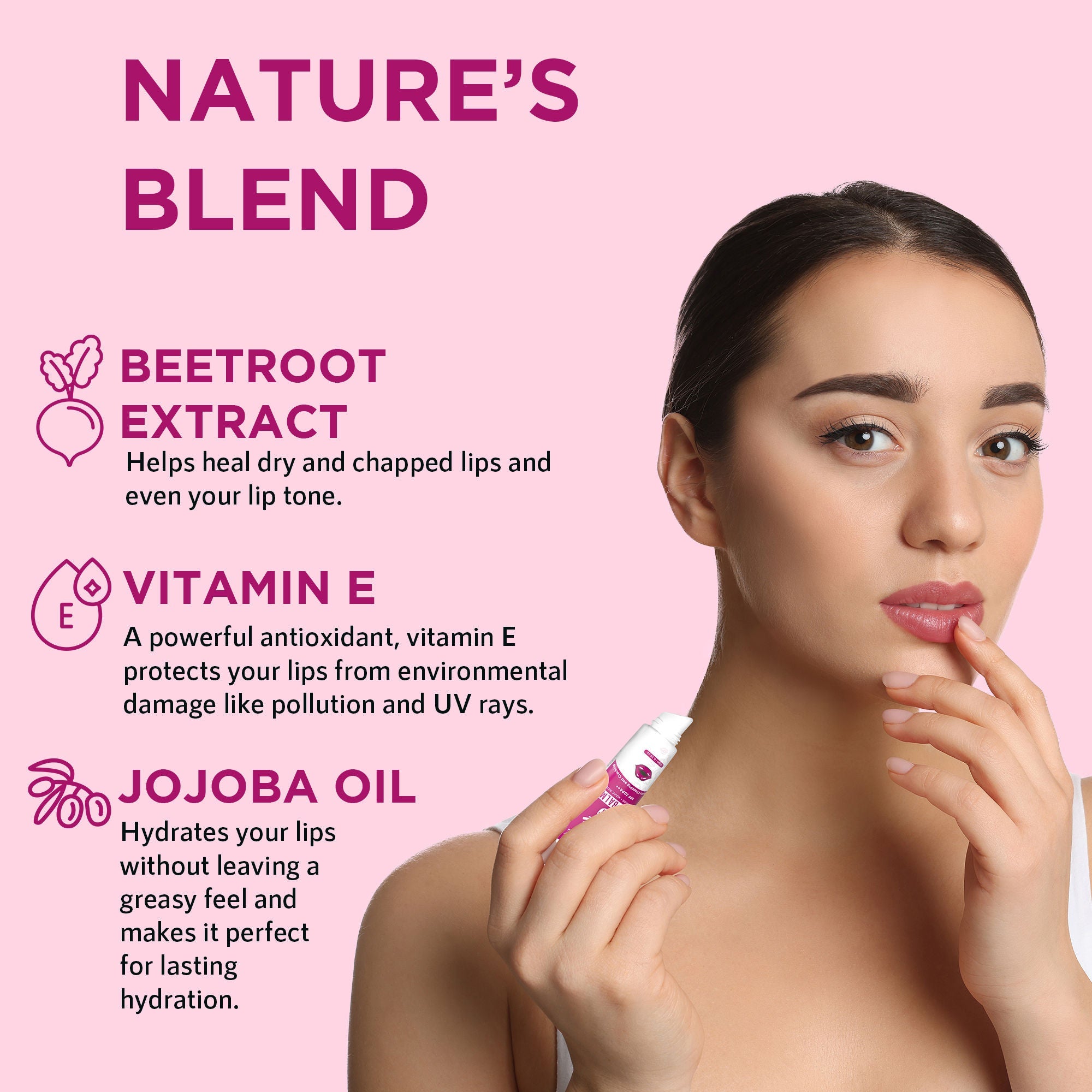 Orgatre Beetroot Tinted Lip Balm SPF 30 PA++ with Ceramide & Kojic Acid for Brighten Dark Lips