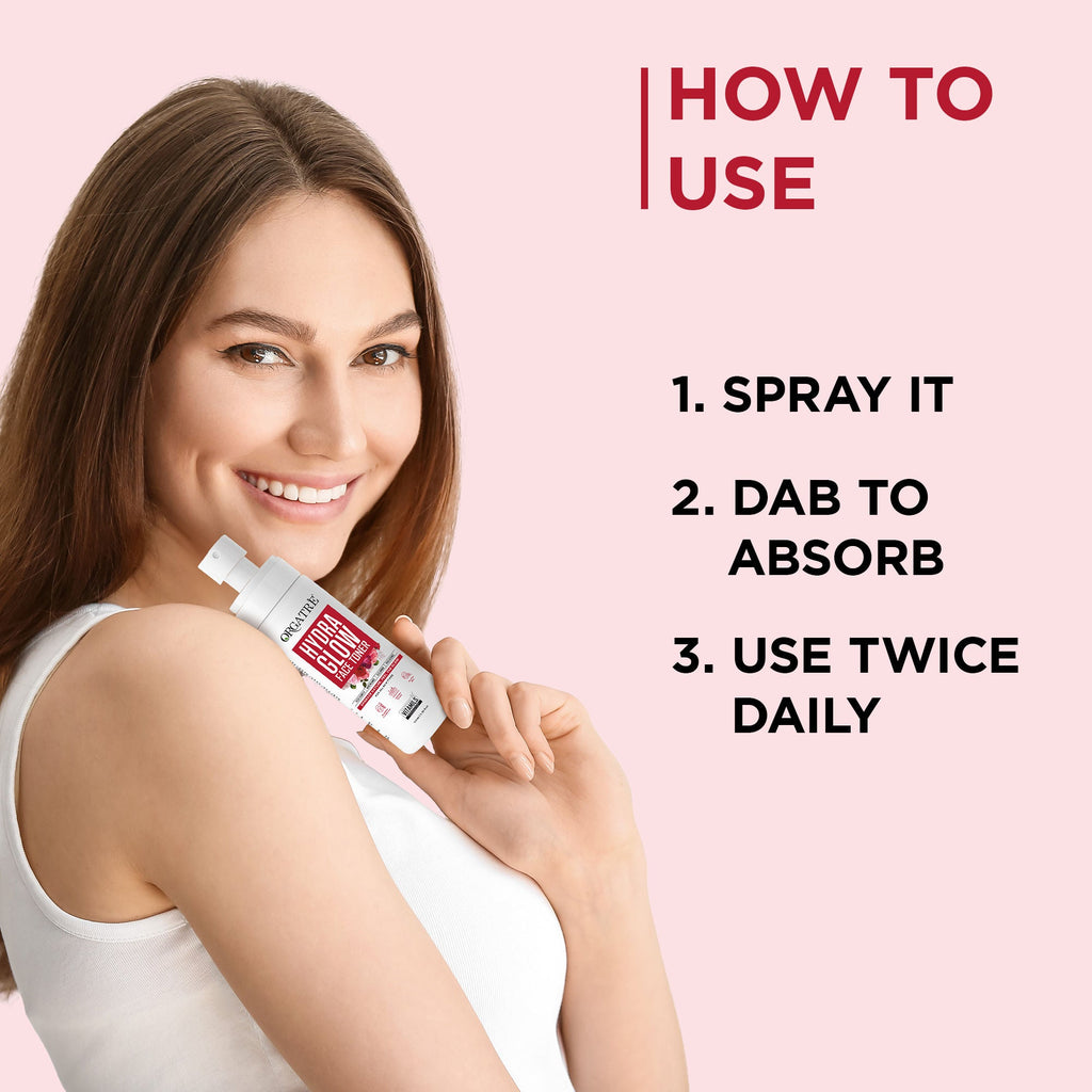 Orgatre Hydra Glow Face Toner with Rose Water, Niacinamide & Hyaluronic Acid for Glowing Skin 100ml