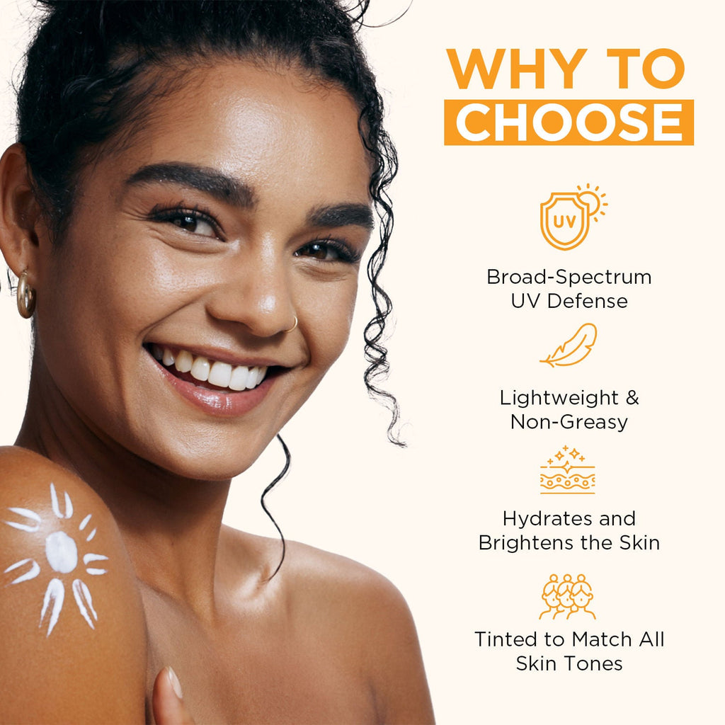 Orgatre Tinted Sunscreen SPF 50 PA, Niacinamide & Vitamin C Waterproof & Lightweight Matte Finish