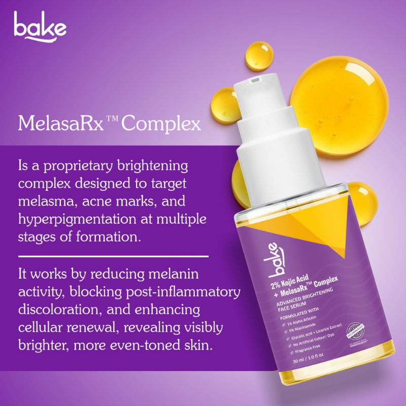 Bake 2% Kojic Acid Face Serum With Niacinamide For Pigmentation, Dark Spots & Uneven Skin Tone