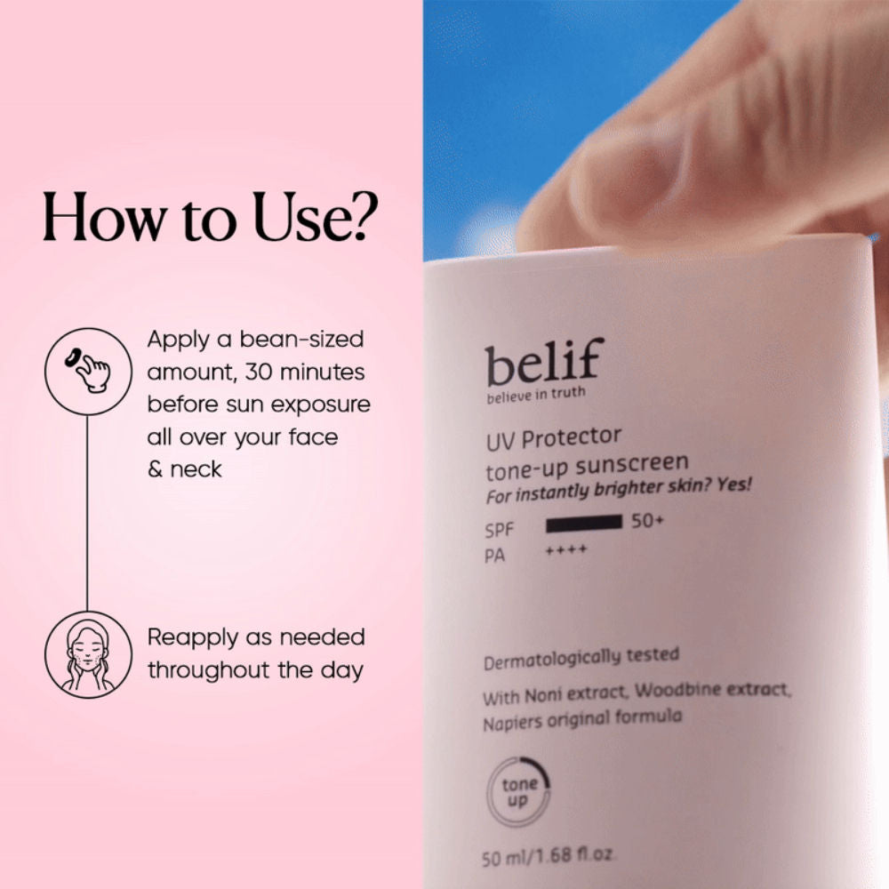 belif UV Protector Tone-Up Sunscreen SPF 50+ PA++++