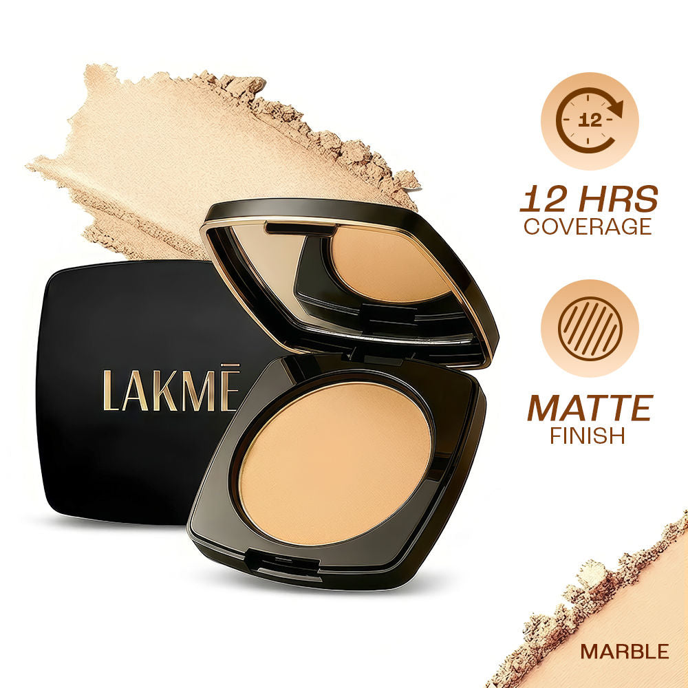 Lakme Forever Matte Compact, Smooth Finish, Lasts For 12 Hrs, Even Toned Look