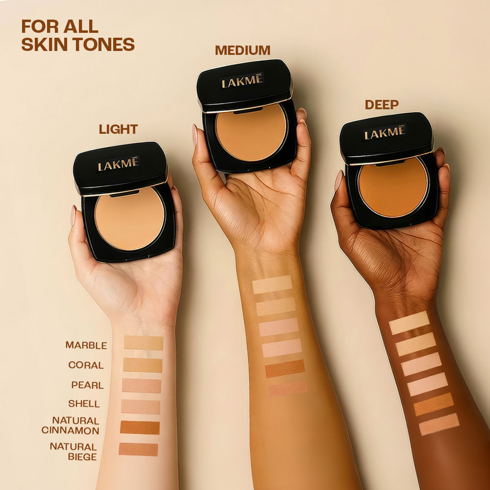 Lakme Forever Matte Compact, Smooth Finish, Lasts For 12 Hrs, Even Toned Look