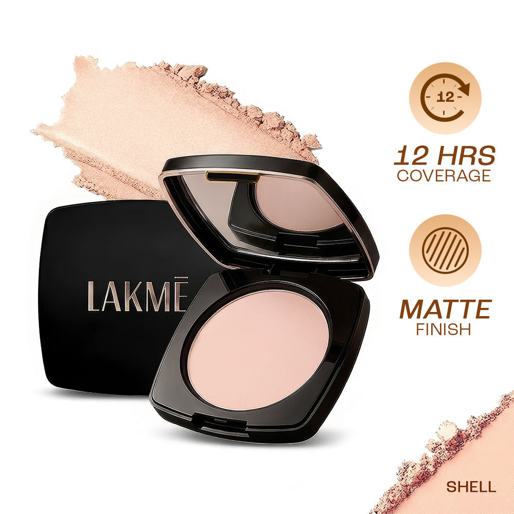 Lakme Forever Matte Compact, Smooth Finish, Lasts For 12 Hrs, Even Toned Look