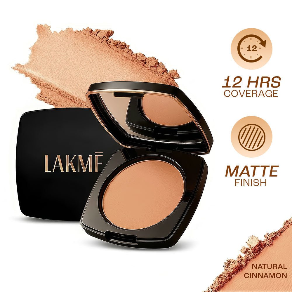 Lakme Forever Matte Compact, Smooth Finish, Lasts For 12 Hrs, Even Toned Look
