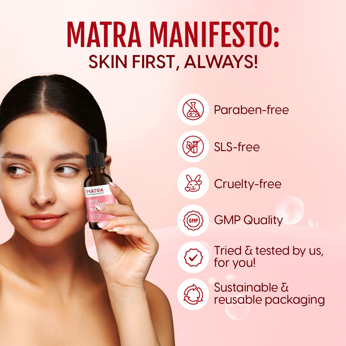 Matra Rice Ceramide Serum Barrier Repair With Niacinamide & Ha For Skin Brightening, Acne Spots