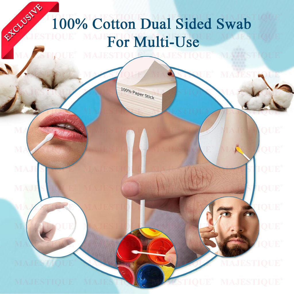 Majestique Dual-purpose Cotton Swab Makeup Remover Stick - 200 Pcs