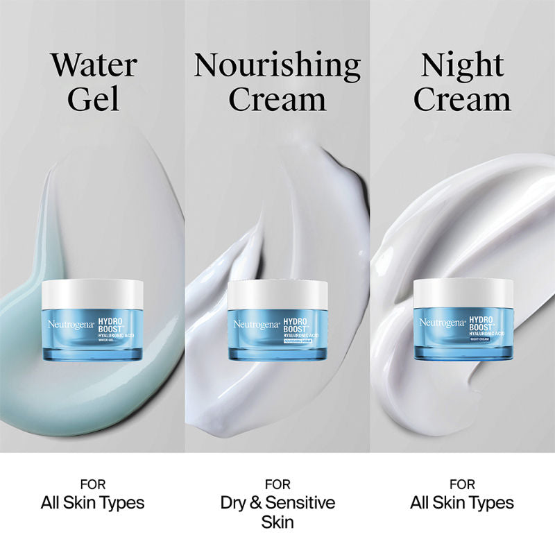 Neutrogena Hydro Boost Hyaluronic Acid Night Cream & Moisturizer with Peptide for Dry & Oily Skin