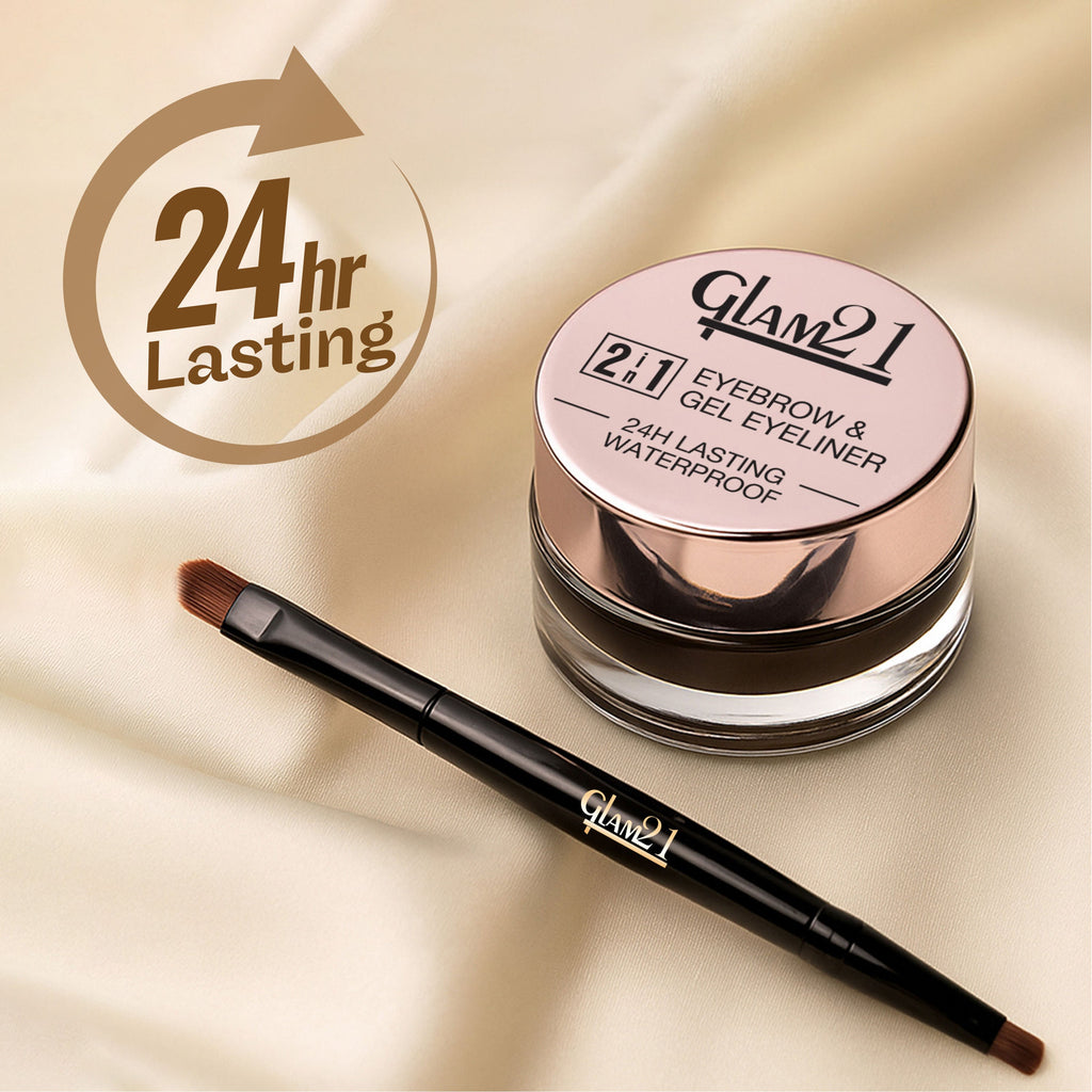 GLAM21 2-In-1 Eyebrow & Gel Eyeliner - Black