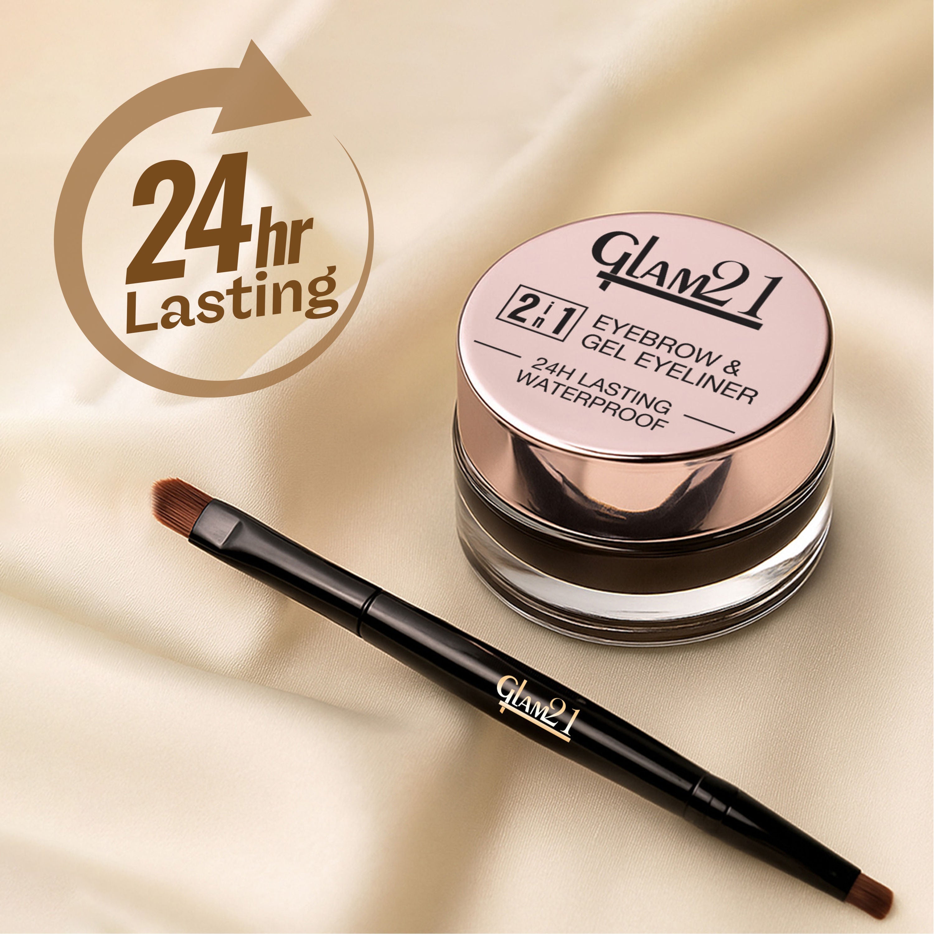 GLAM21 2-In-1 Eyebrow & Gel Eyeliner - Black