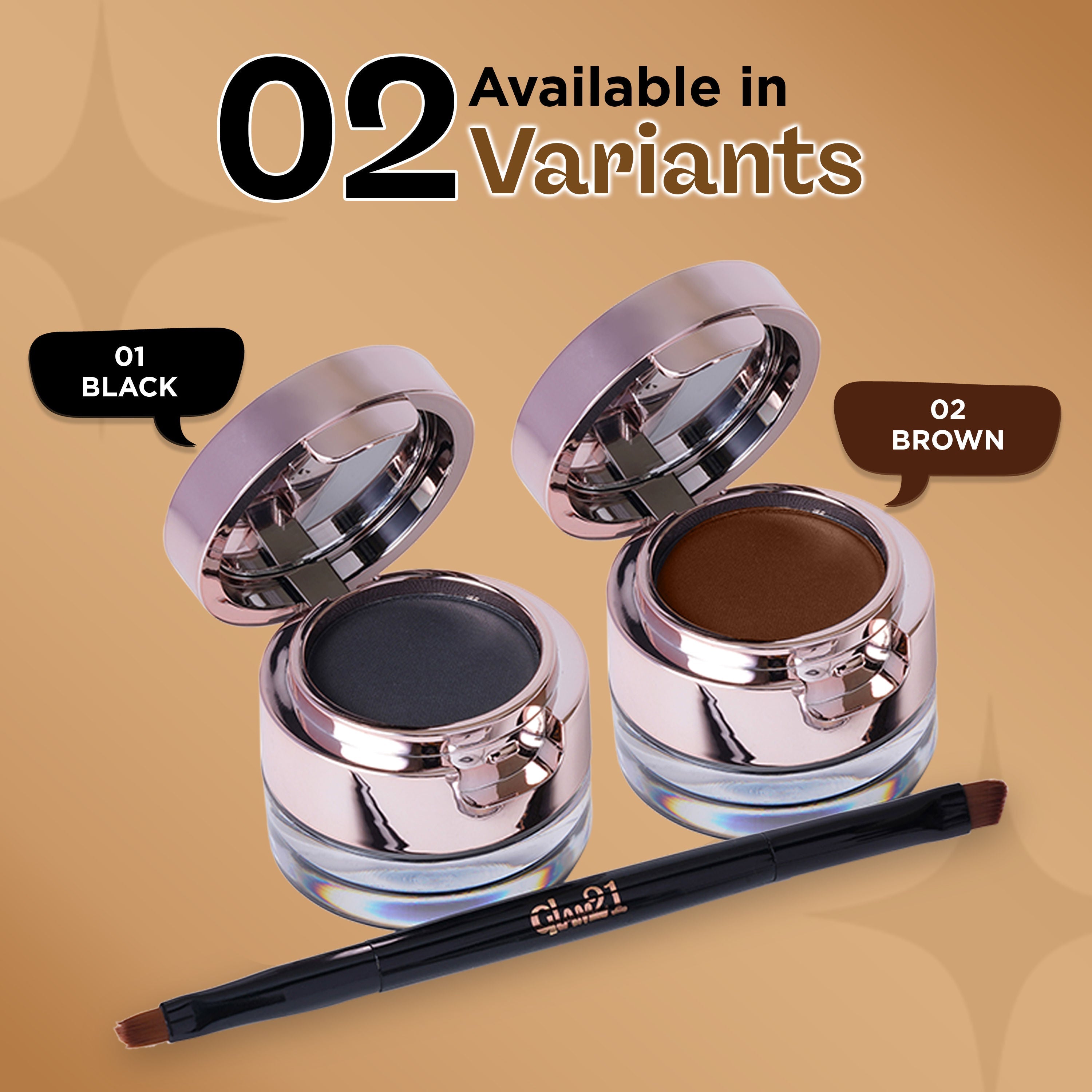 GLAM21 2-In-1 Eyebrow & Gel Eyeliner - Black