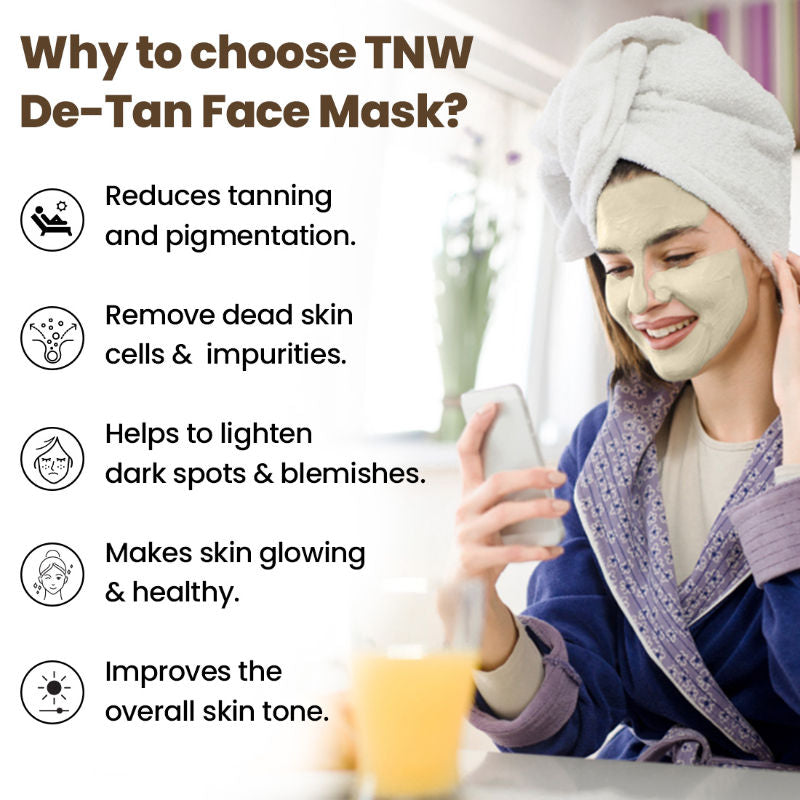 TNW The Natural Wash De-Tan Face Pack For Glowing Skin And Tan Removal With Orange Extract