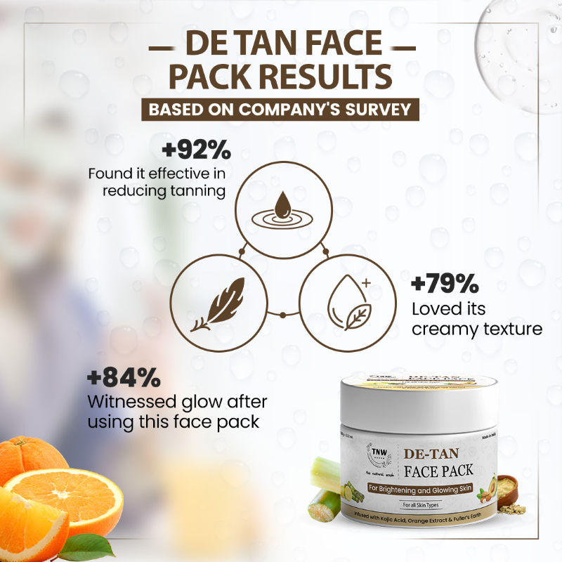 TNW The Natural Wash De-Tan Face Pack For Glowing Skin And Tan Removal With Orange Extract