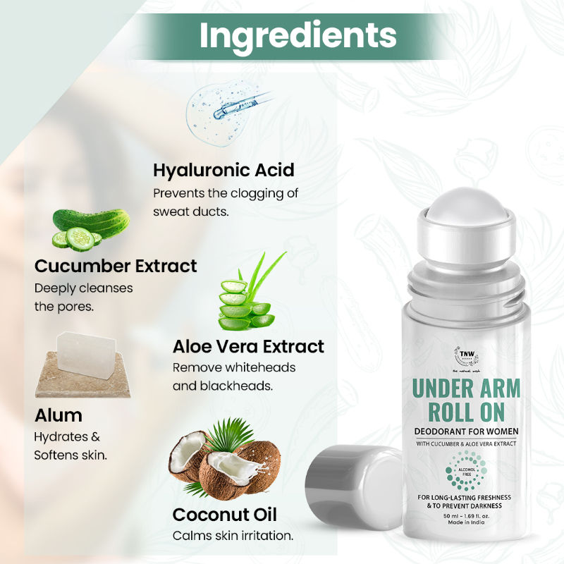 TNW The Natural Wash Underarm Roll On Long Lasting Freshness Women