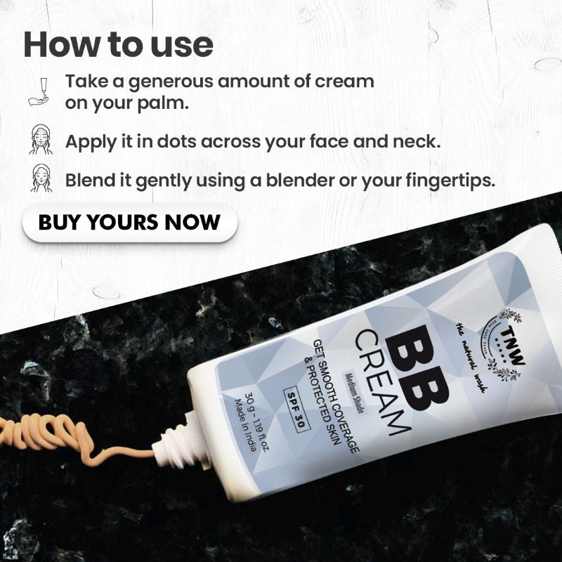 TNW The Natural Wash BB Cream Medium Coverage with SPF 30 Sun Protection - 02 Medium Shade