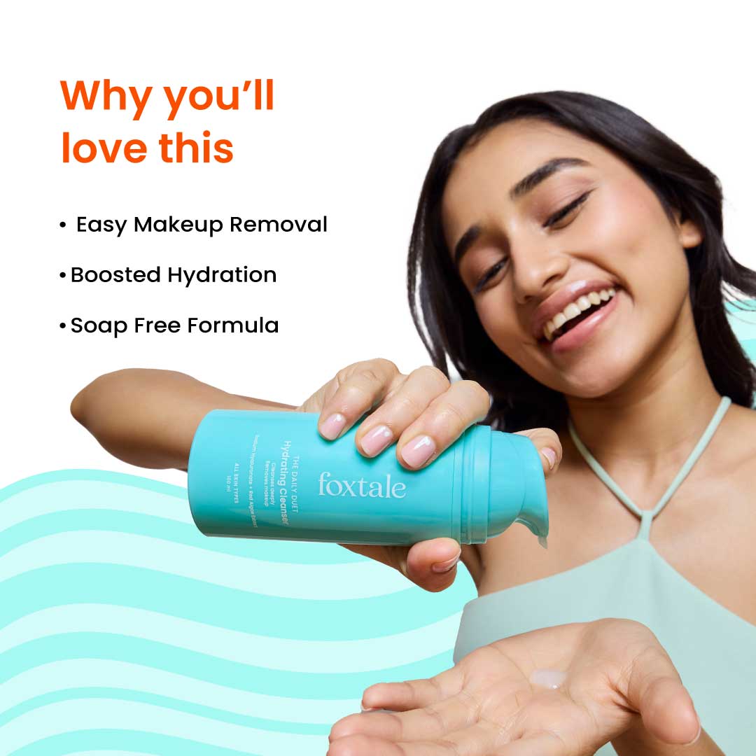 Foxtale Hydrating Cleanser & Makeup Remover with Hyaluronic Acid for Dryness & Deep Hydration