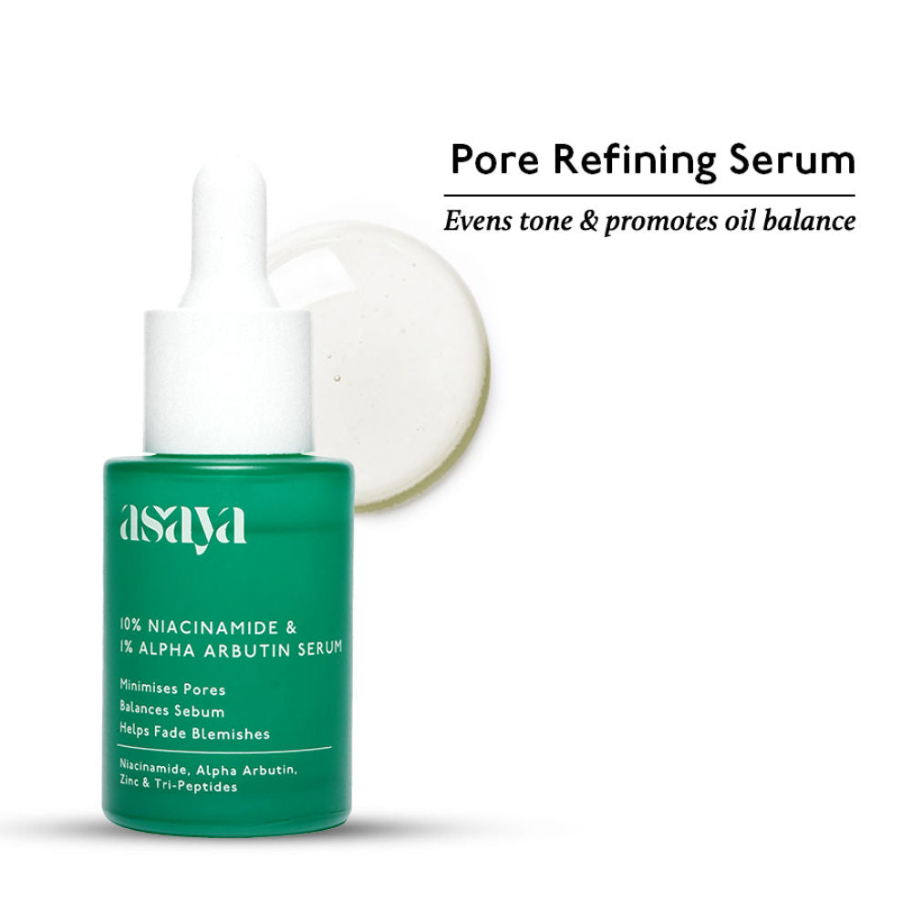 Asaya 10% Niacinamide Face Serum with Alpha Arbutin & Zinc PCA for Acne Marks Dark Spots & Even Tone