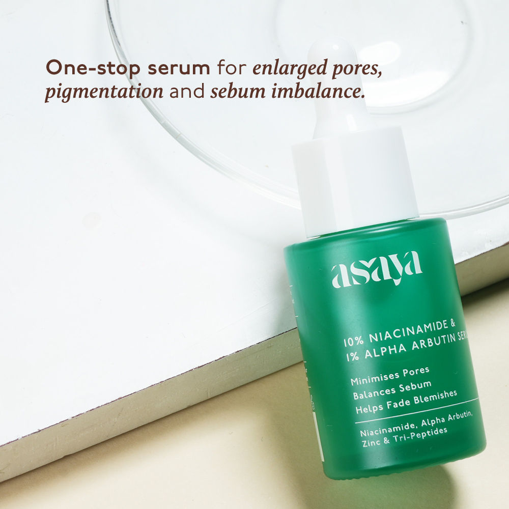 Asaya 10% Niacinamide Face Serum with Alpha Arbutin & Zinc PCA for Acne Marks Dark Spots & Even Tone
