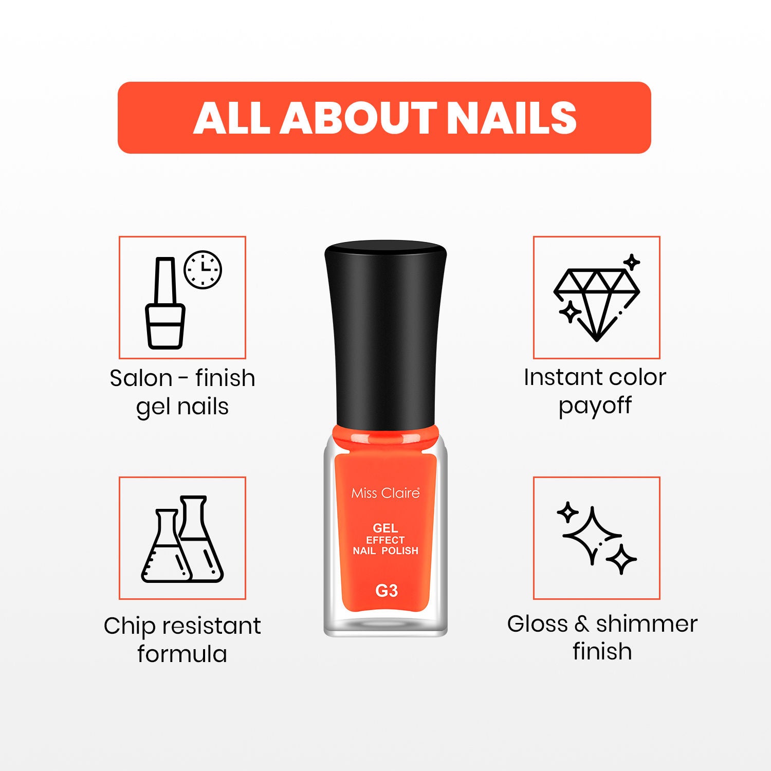 Miss Claire Gel Effect Nail Polish