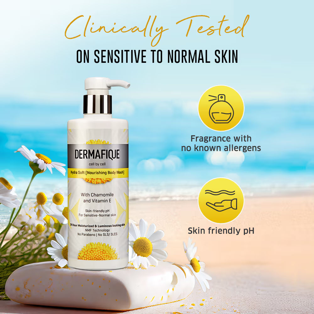 Dermafique Hydra Soft BodyWash, 24hr Moisturization, Clinically Tested on Indian Skin