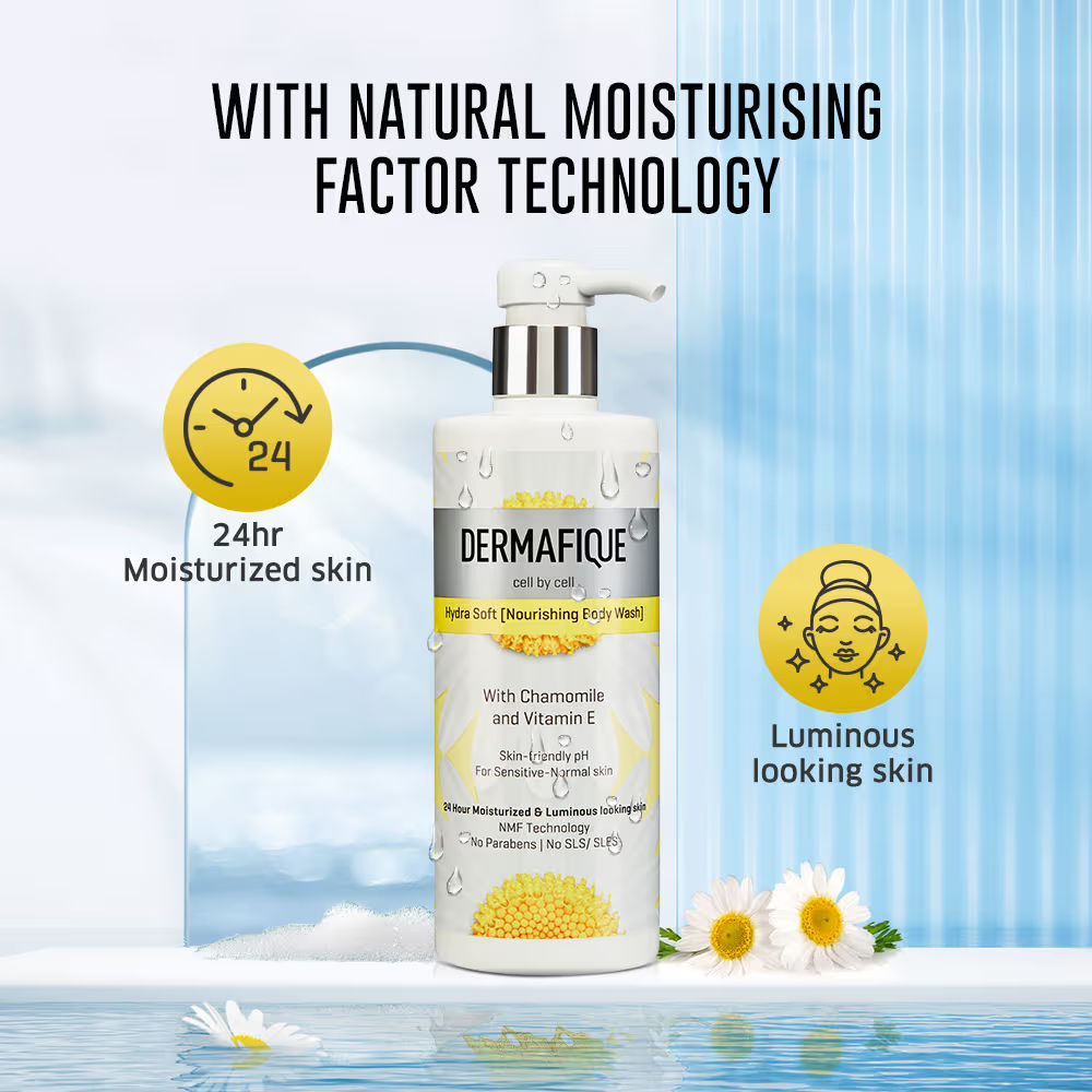 Dermafique Hydra Soft BodyWash, 24hr Moisturization, Clinically Tested on Indian Skin