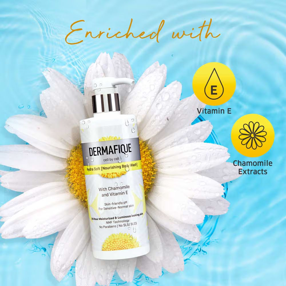 Dermafique Hydra Soft BodyWash, 24hr Moisturization, Clinically Tested on Indian Skin
