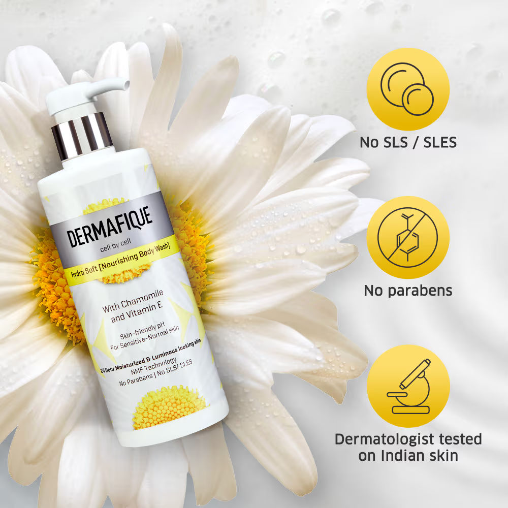Dermafique Hydra Soft BodyWash, 24hr Moisturization, Clinically Tested on Indian Skin