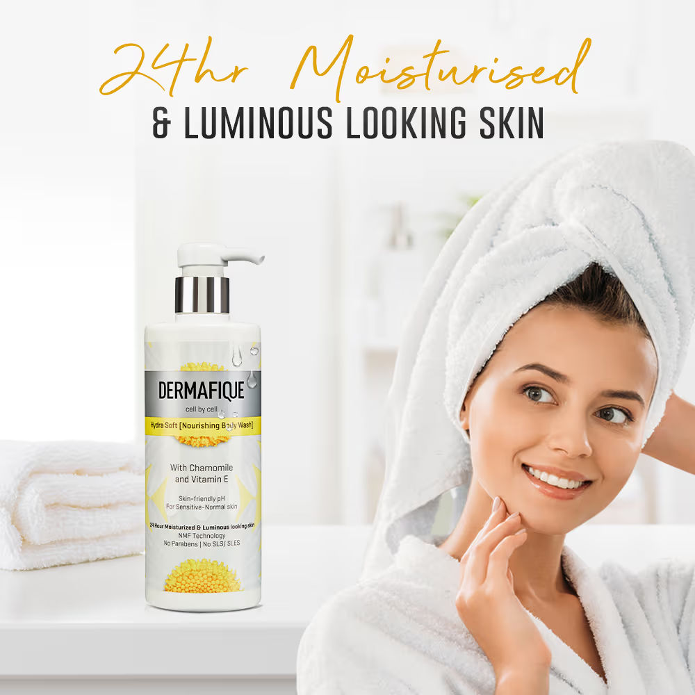 Dermafique Hydra Soft BodyWash, 24hr Moisturization, Clinically Tested on Indian Skin