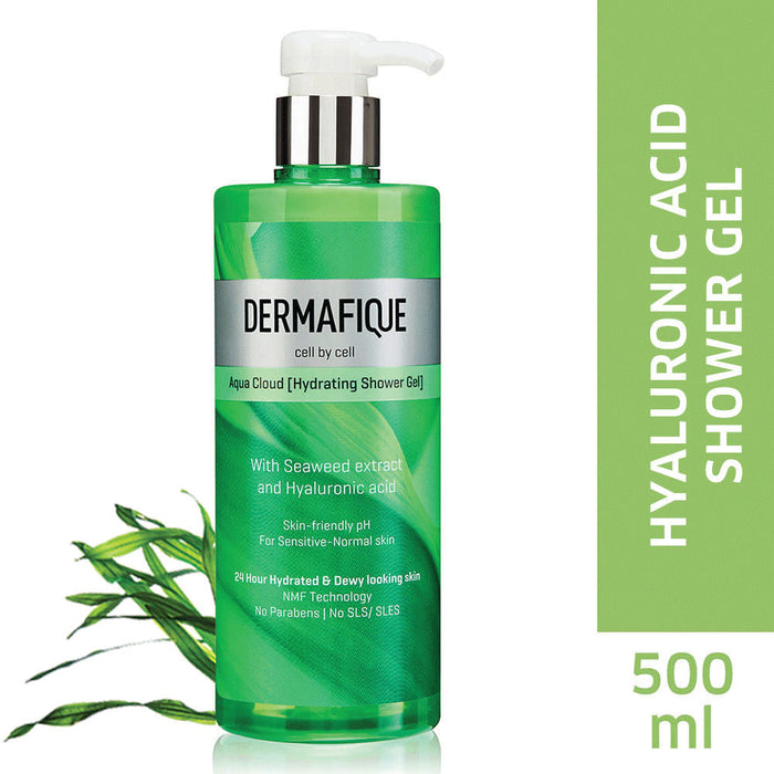 Dermafique Aqua Cloud ShowerGel, 24hr Hydration, Clinically Tested on Indian Skin