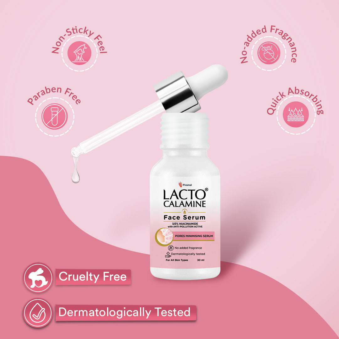 Lacto Calamine 10% Niacinamide Face Serum, Non Sticky To Minimise Pores & Fade Pigmentation