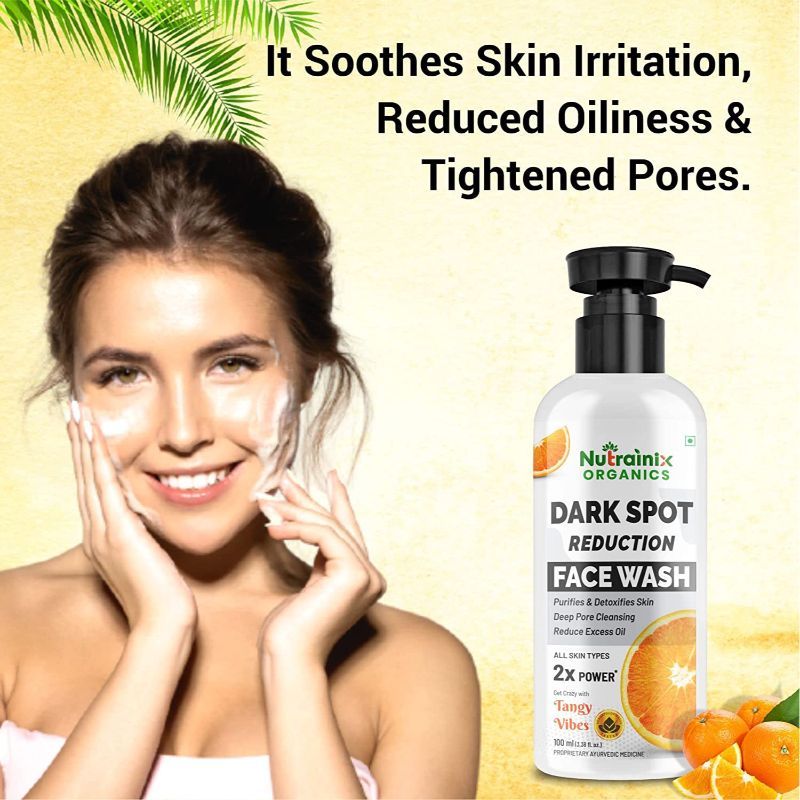 Nutrainix Organics Dark Spot Reduction Face Wash Removes Dead Skin Cells & Dark Spots