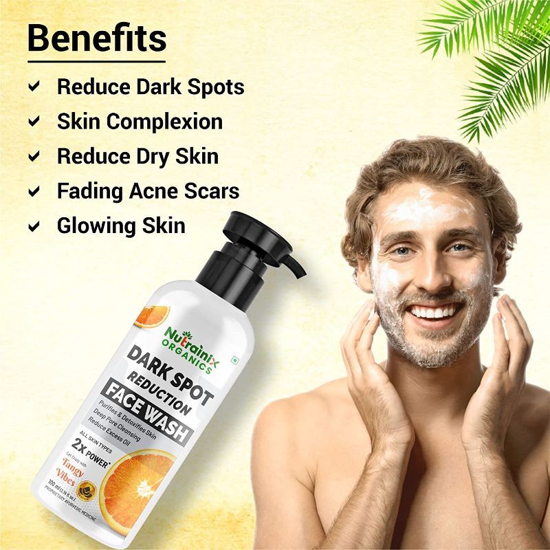 Nutrainix Organics Dark Spot Reduction Face Wash Removes Dead Skin Cells & Dark Spots