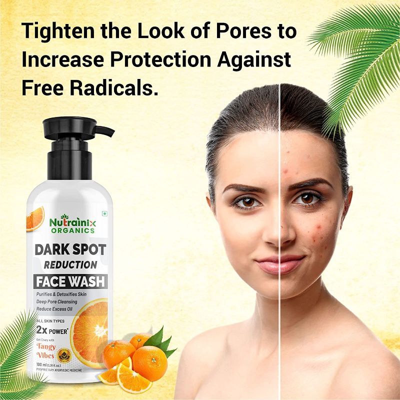 Nutrainix Organics Dark Spot Reduction Face Wash Removes Dead Skin Cells & Dark Spots
