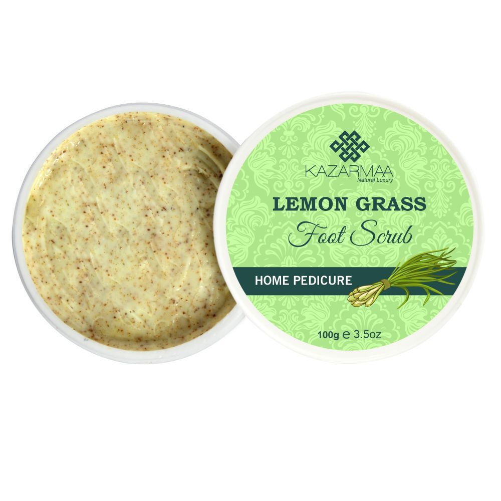 Kazarmaa Anti Fungal Lemon Grass Foot Scrub For Home Pedicure With Natural Oils