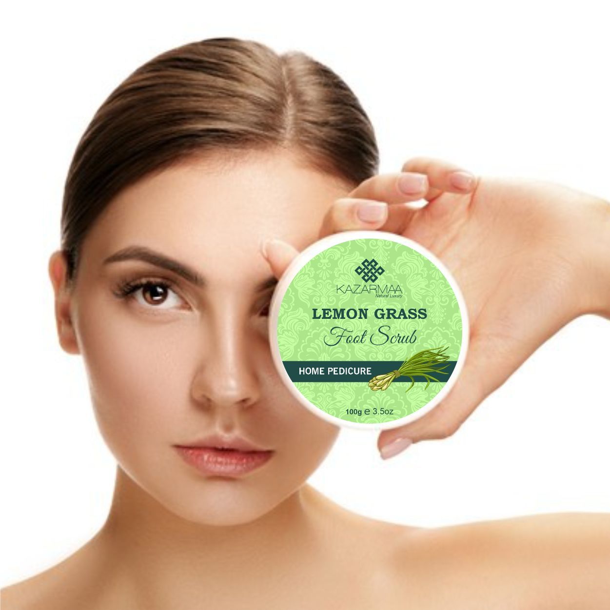 Kazarmaa Anti Fungal Lemon Grass Foot Scrub For Home Pedicure With Natural Oils