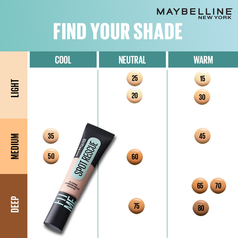 Maybelline New York Fit Me Spot Rescue Full Coverage Concealer, Fades Spots, Minimizes Pimples