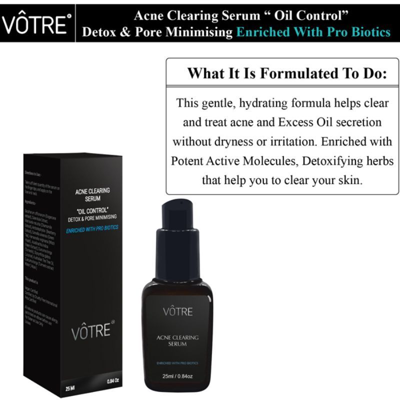 Votre Acne Clearing Serum Oil Control Detox & Pore Minimising