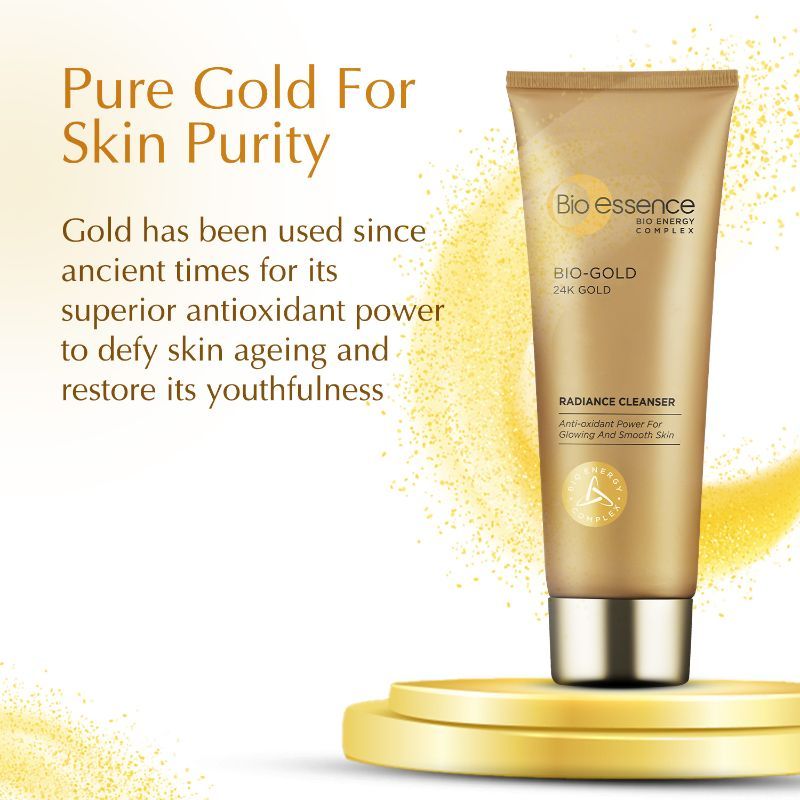 Bio-essence 24K Gold Radiance Cleanser, Niacinamide Face Wash For Women, Collagen & Amino Acid