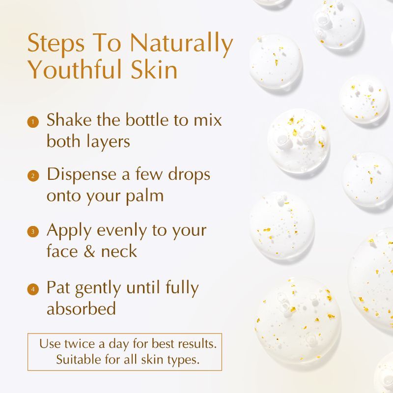 Bio-essence 24K Gold Skin Elixir, Vitamin C Face Serum, Moroccan Argan Oil & Hyaluronic Acid