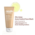 Neude Skin Milk Probiotic Acne Control Gel Face Wash with 2% Salicylic Acid & Neem - Zits Away