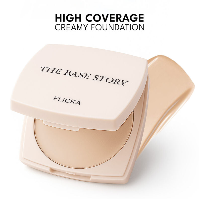Flicka The Base Story Foundation High Coverage Satin Matte Finish Lightweight Waterproof