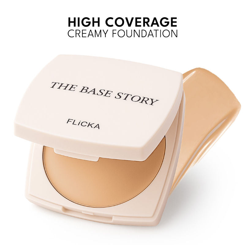 Flicka The Base Story Foundation High Coverage Satin Matte Finish Lightweight Waterproof